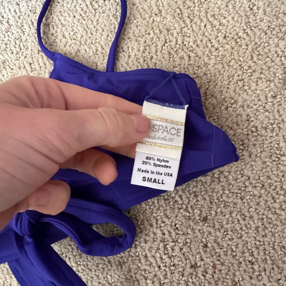 NWOT L*Space Chloe wrap bikini top royal blue small - Thumbnail 2