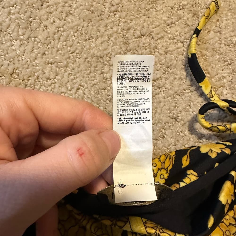 Versace Barraco print bikini bottoms gold black - Thumbnail 5