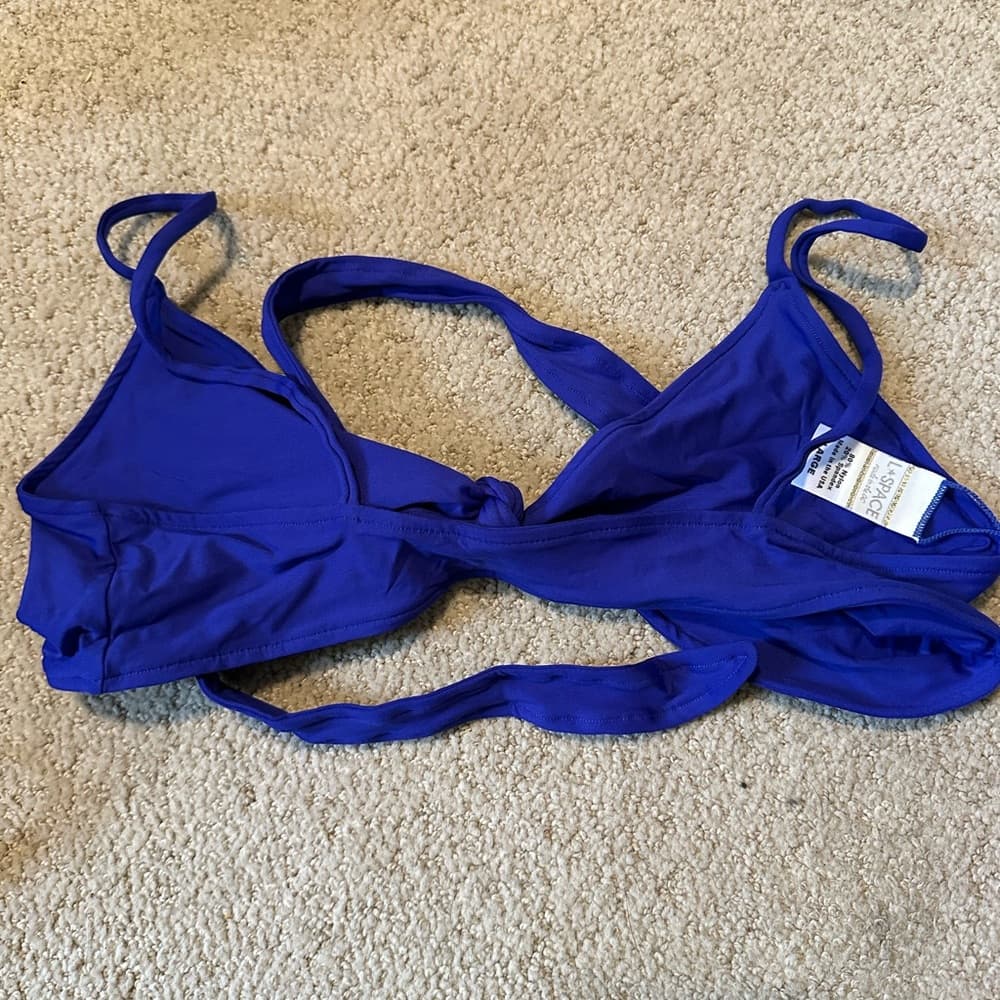 NWOT L*Space Chloe wrap bikini top royal blue - Thumbnail 3