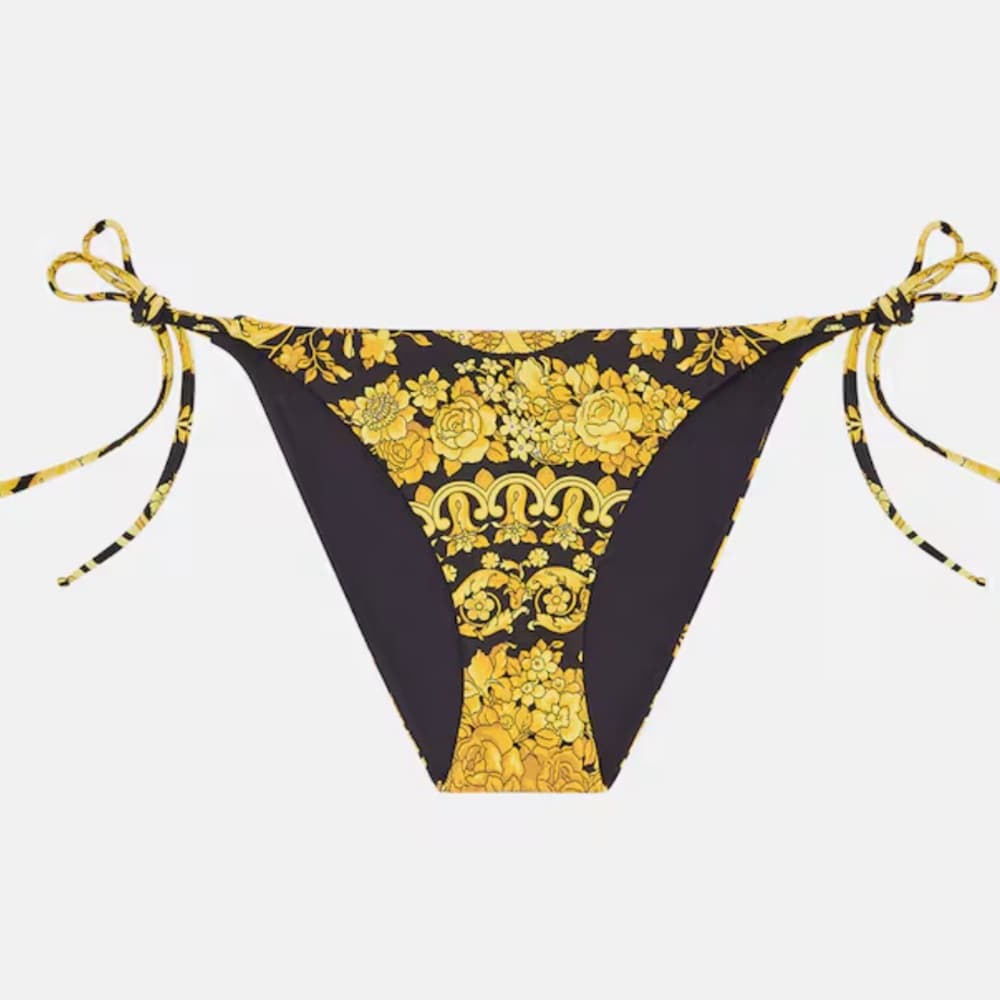 Versace Barraco print bikini bottoms gold black - Thumbnail 9