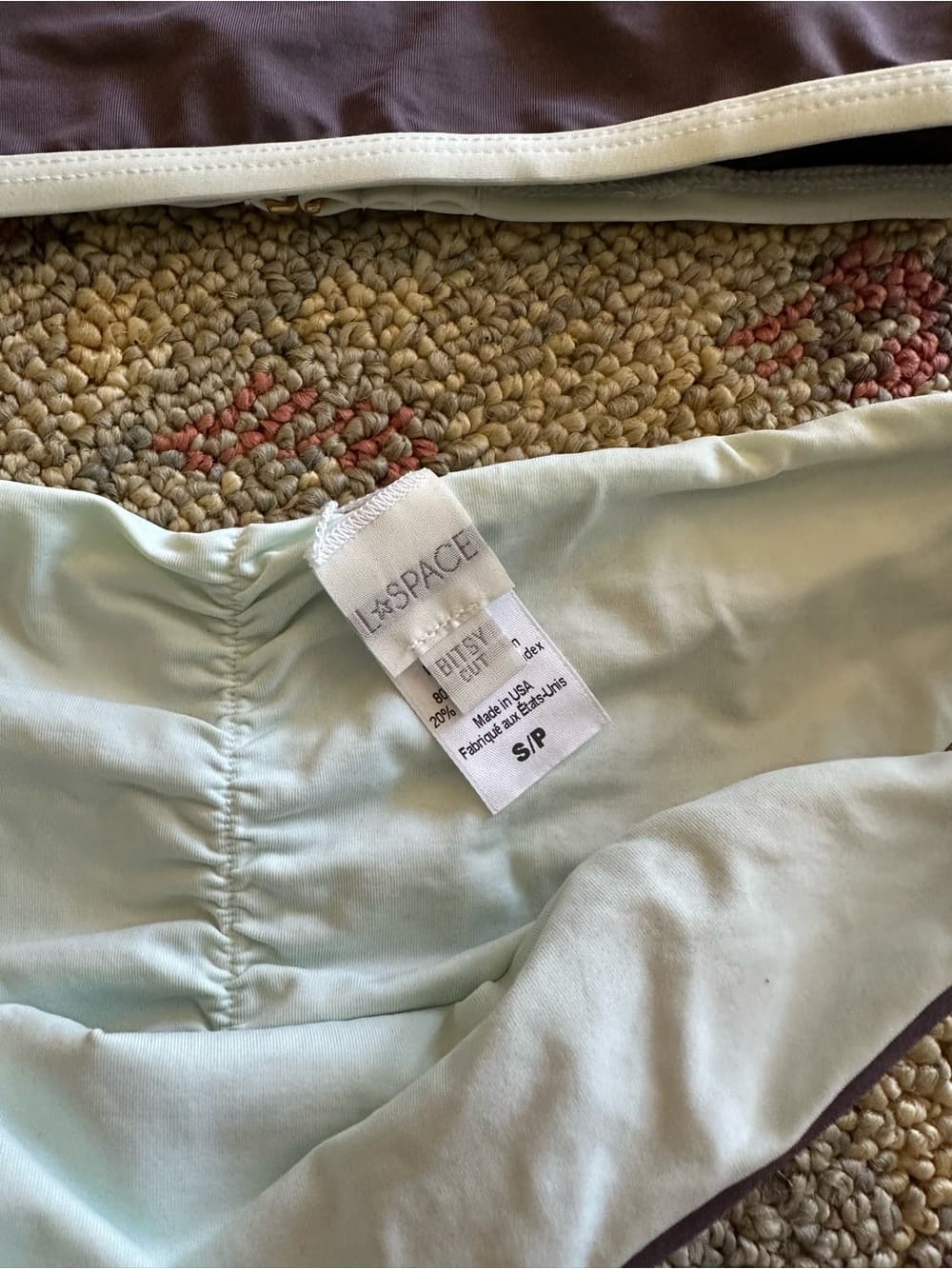 NWOT L*Space Haute bikini set grey mint green small - Thumbnail 2