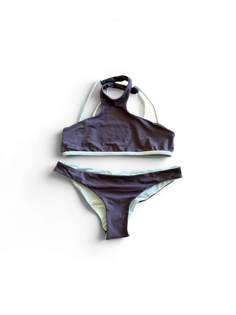 NWOT L*Space Haute bikini set grey mint green small - Thumbnail 4