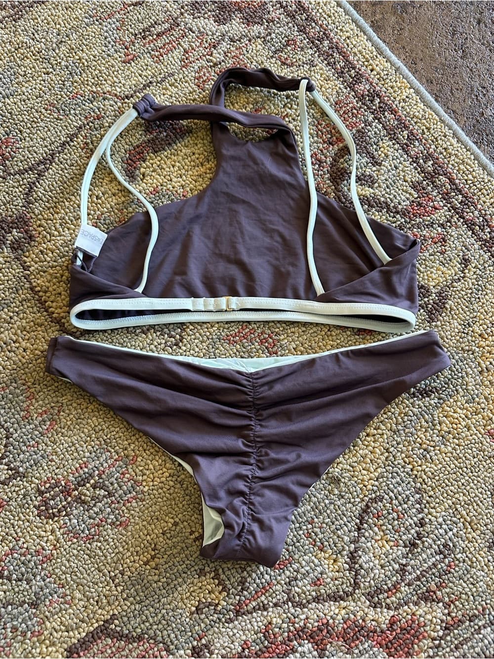 NWOT L*Space Haute bikini set grey mint green small - Thumbnail 3
