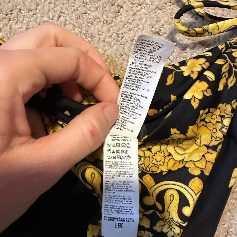 Versace Barraco print bikini bottoms gold black - Thumbnail 6