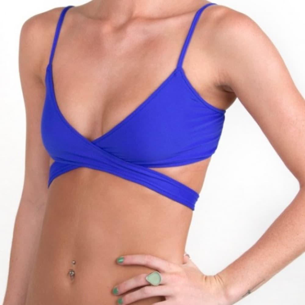 NWOT L*Space Chloe wrap bikini top royal blue - Thumbnail 4