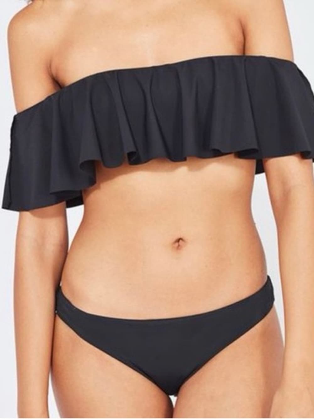 NWT L*Space Hey Girl Cabana ruffle bikini set black small - Thumbnail 5