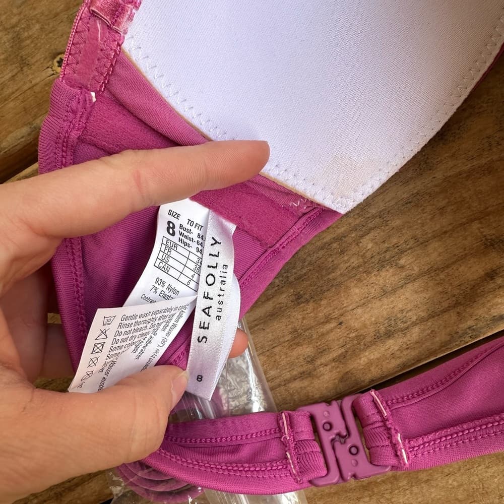 NWT Seafolly bustier quilted bikini top berry - Thumbnail 3