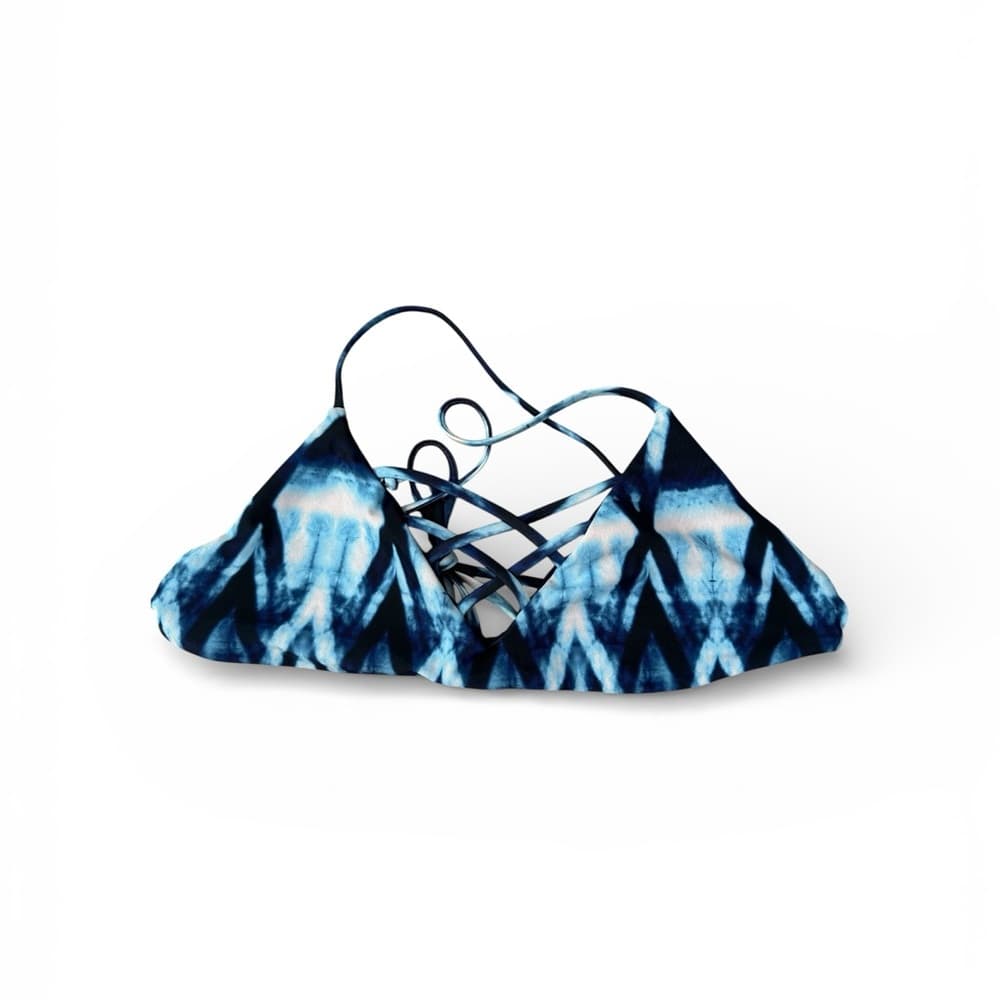 NWOT L*Space tie dye bikini top blue white - Thumbnail 4