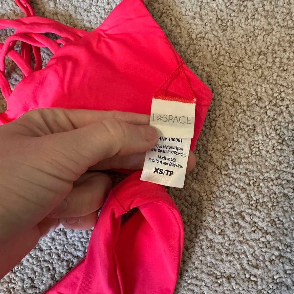 NWOT L*Space Jaime Cabana bikini set bright pink - Thumbnail 4