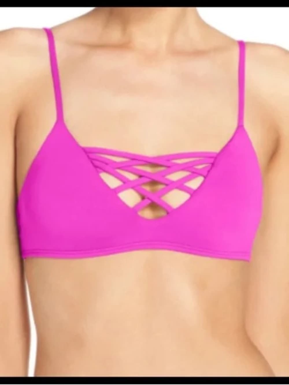 NWOT L*Space Jaime bikini top hot pink - Thumbnail 4