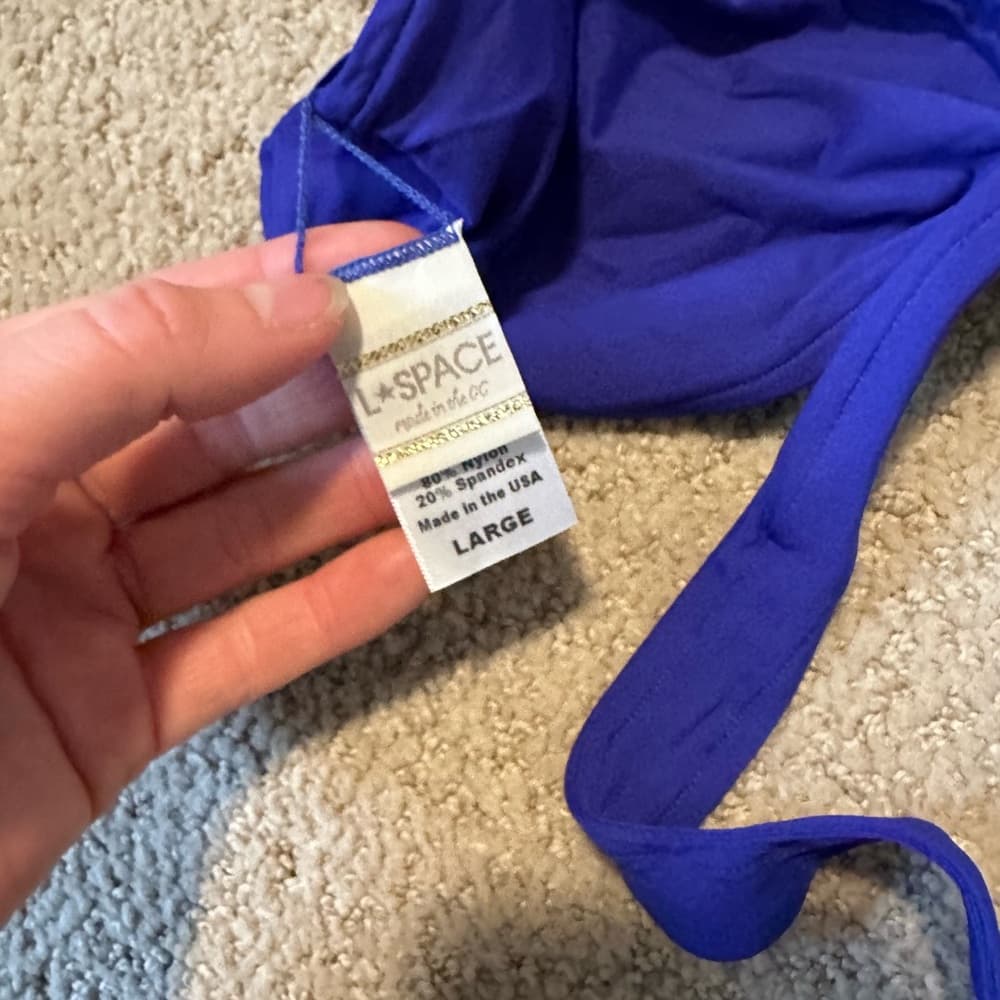 NWOT L*Space Chloe wrap bikini top royal blue - Thumbnail 2
