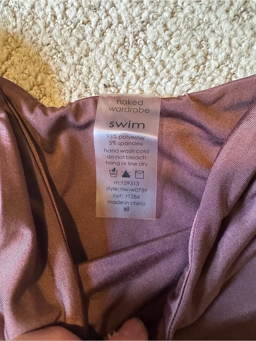 NWT Naked Wardrobe Swim bikini set brown extra large - Thumbnail 2