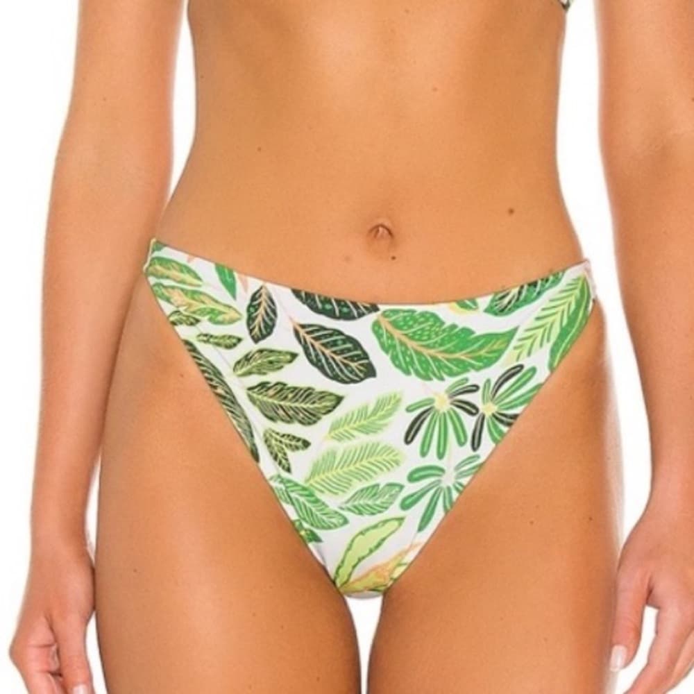 NWT Solid and Striped Tati bikini bottoms palm leaf - Thumbnail 3