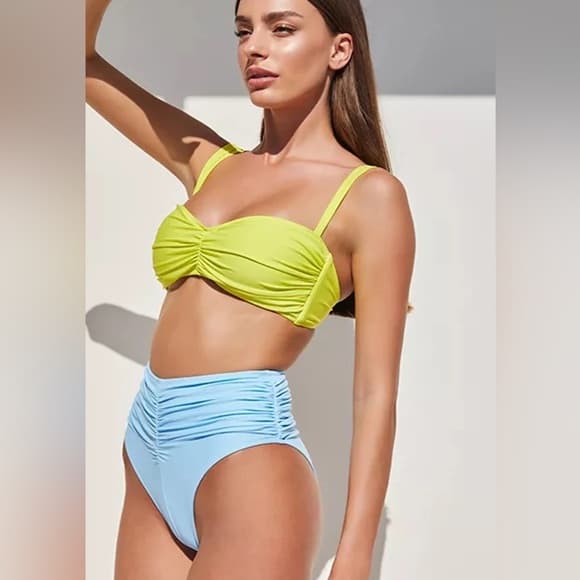 NWT Shani Shemer Mia Rylie bikini yellow blue - Thumbnail 12