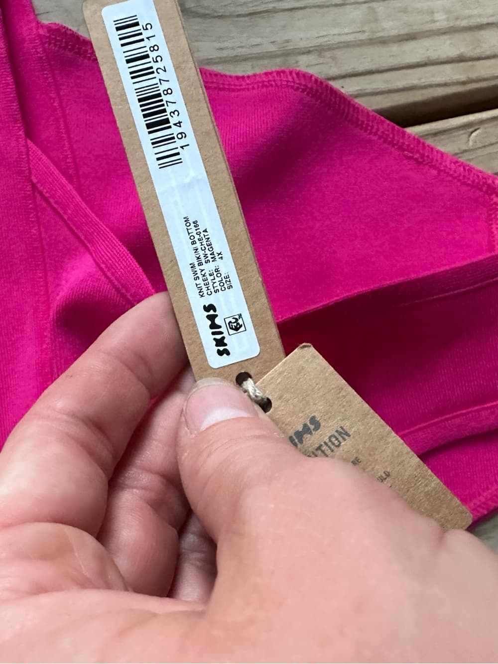 NWT Skims knit cheeky bikini bottoms hot pink - Thumbnail 3