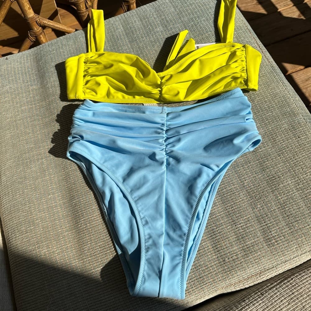 NWT Shani Shemer Mia Rylie bikini yellow blue - Thumbnail 2