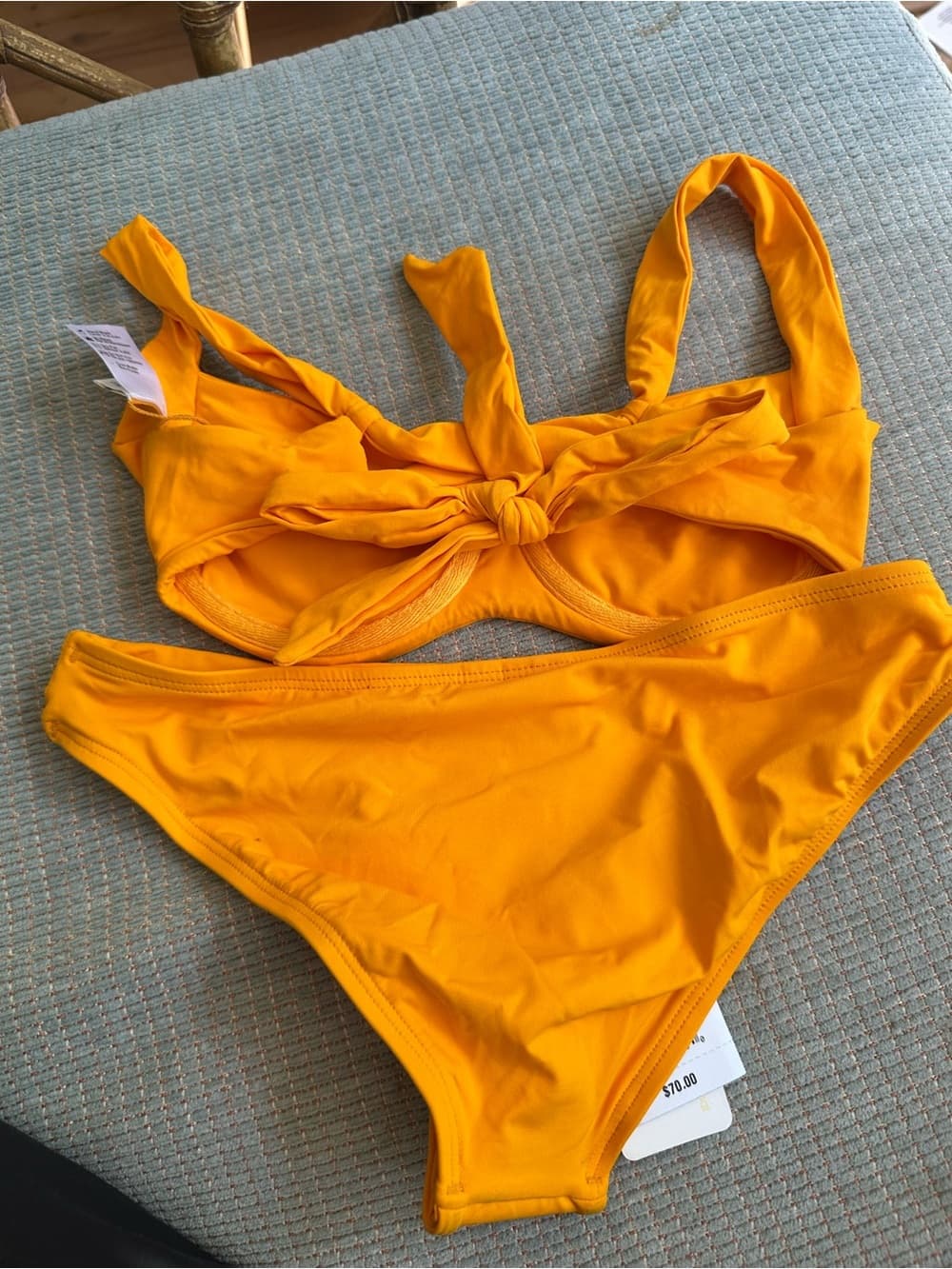 NWT L*Space Camellia bikini set mango orange extra small - Thumbnail 4