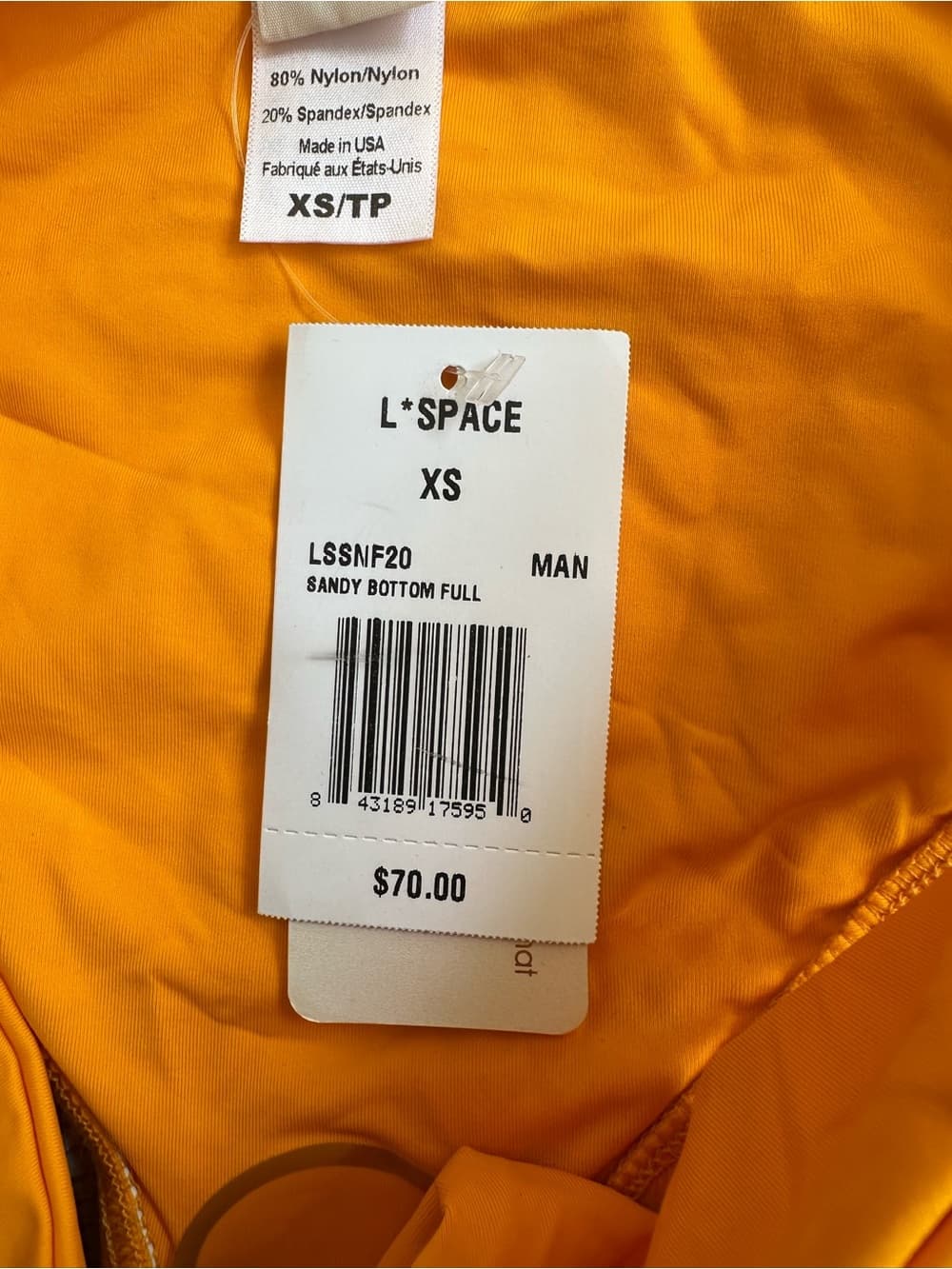 NWT L*Space Camellia bikini set mango orange extra small - Thumbnail 3