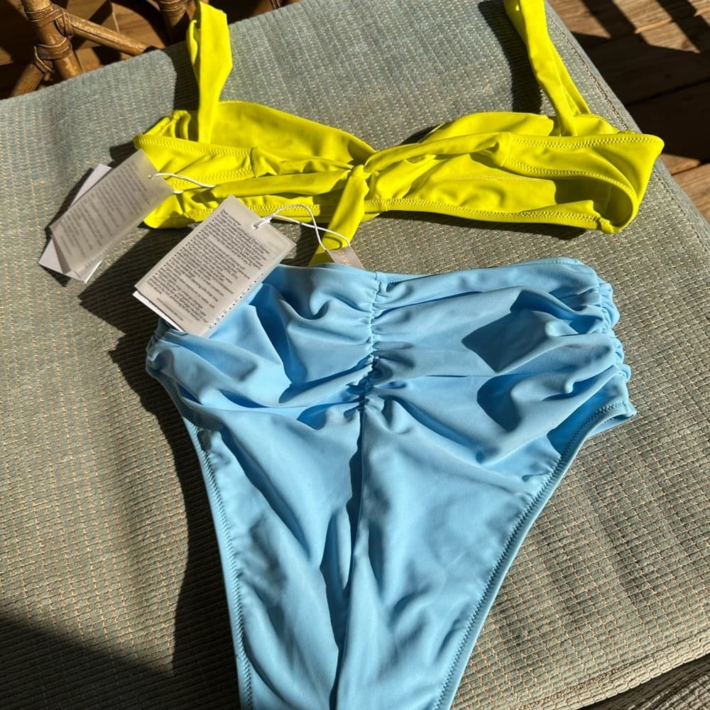 NWT Shani Shemer Mia Rylie bikini yellow blue - Thumbnail 5