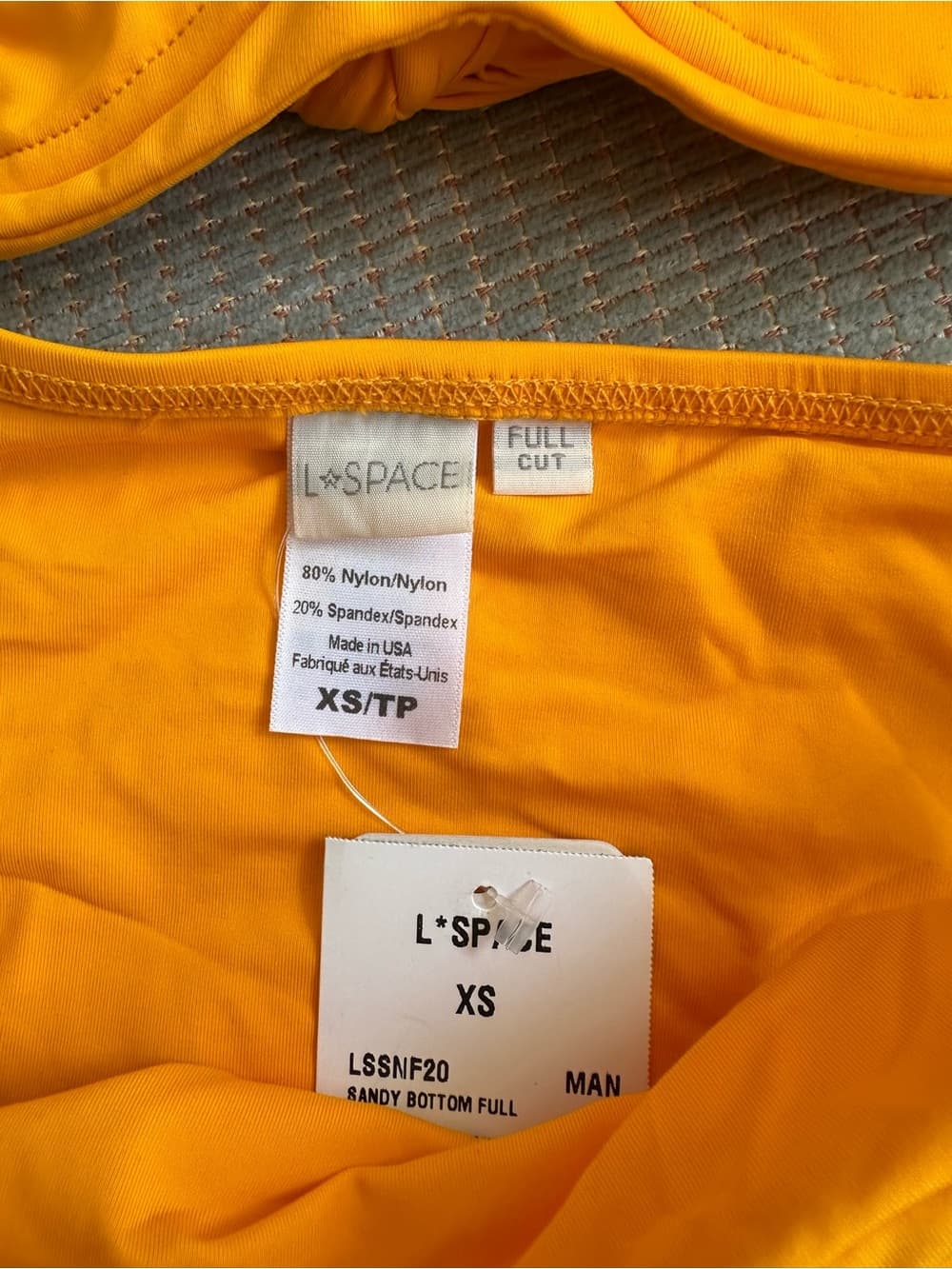 NWT L*Space Camellia bikini set mango orange extra small - Thumbnail 2