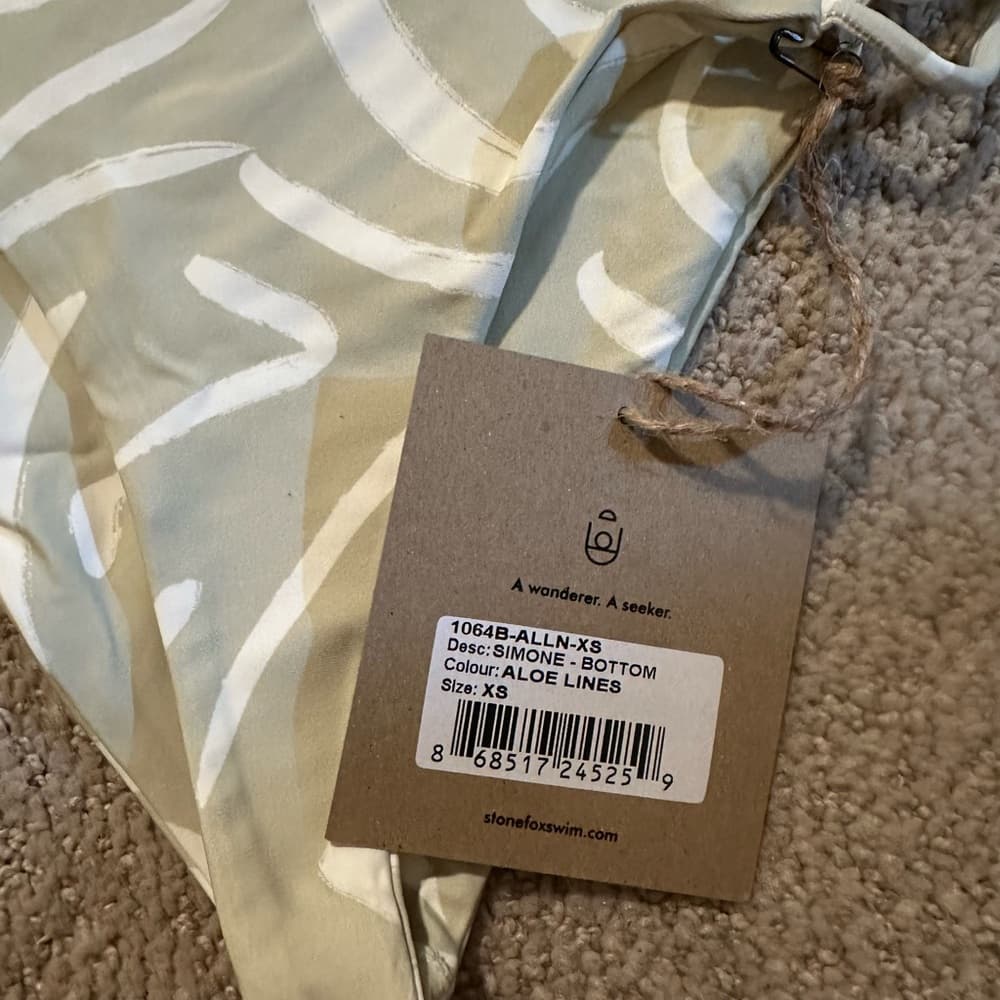 NWT Stone Fox Simone bikini bottoms aloe lines xs - Thumbnail 2