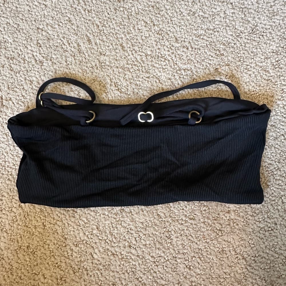 NWOT L*Space Rebel ribbed bikini top black - Thumbnail 2