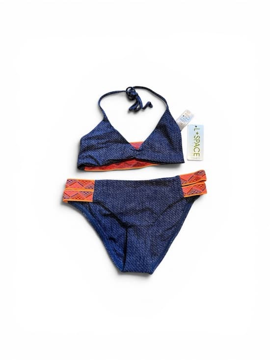 NWT L*Space Night Tribe bikini set faux denim extra small - Thumbnail 6