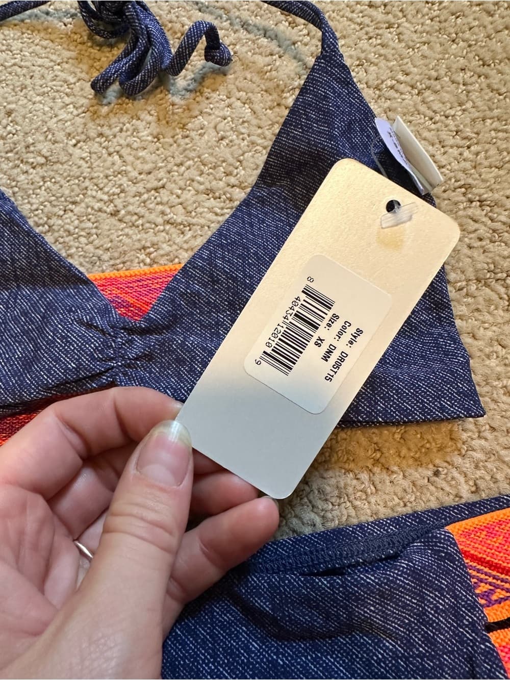 NWT L*Space Night Tribe bikini set faux denim extra small - Thumbnail 3