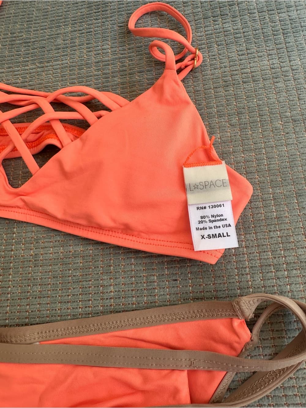 NWOT L*Space Jaime bikini set orange extra small - Thumbnail 3