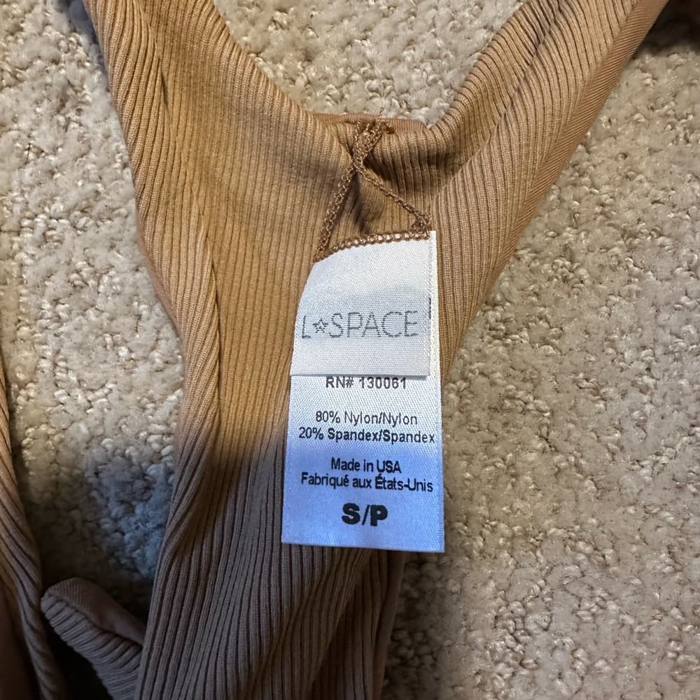NWOT L*Space Tara ribbed bikini top camel - Thumbnail 3