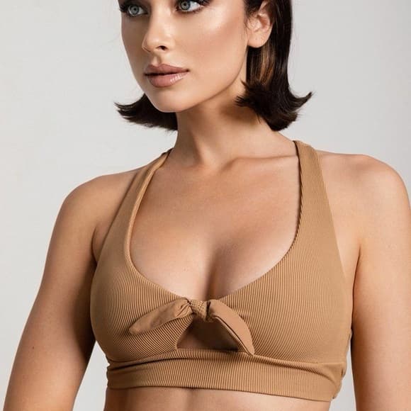 NWOT L*Space Tara ribbed bikini top camel - Thumbnail 5