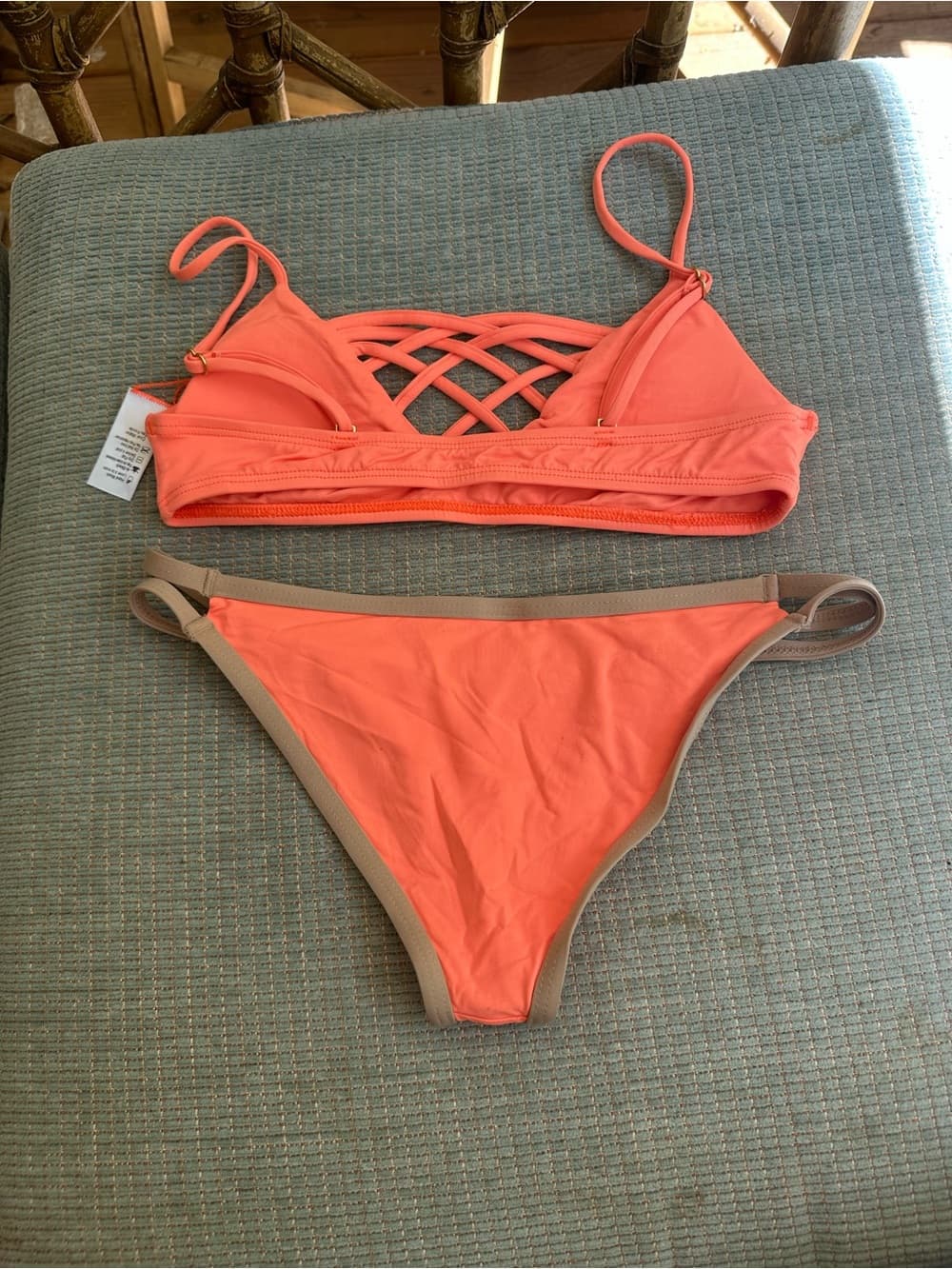 NWOT L*Space Jaime bikini set orange extra small - Thumbnail 4