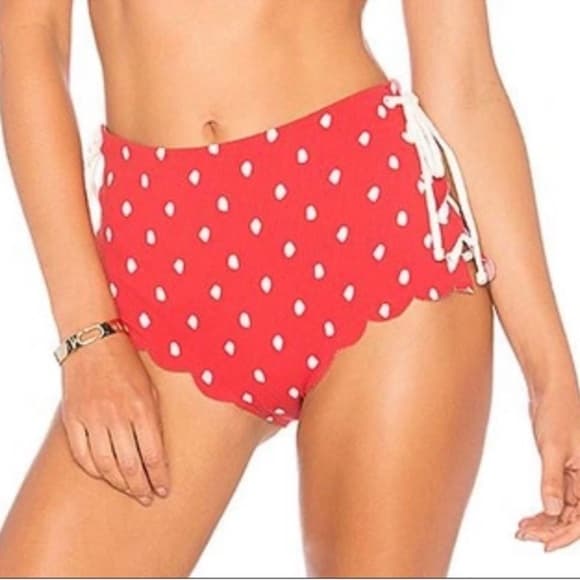 Marysia Swim Palm Springs polka-dot lace up bikini bottom - Thumbnail 7