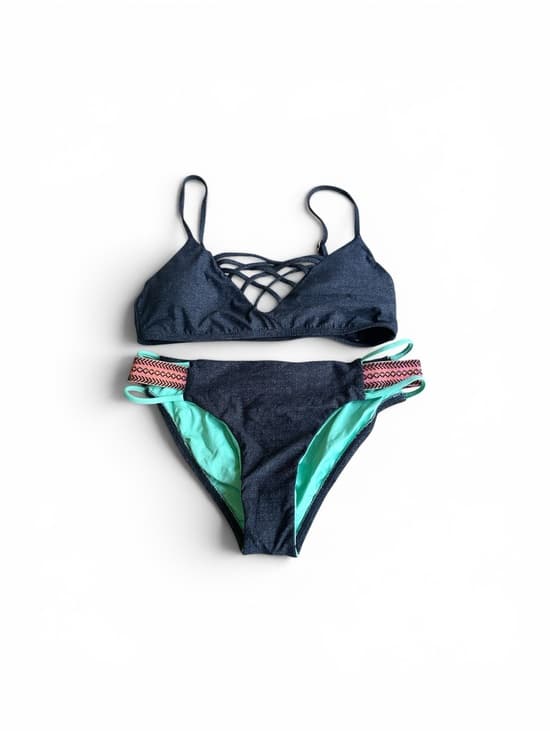 NWOT L*Space Jaime Night Tribe bikini set denim small - Thumbnail 6