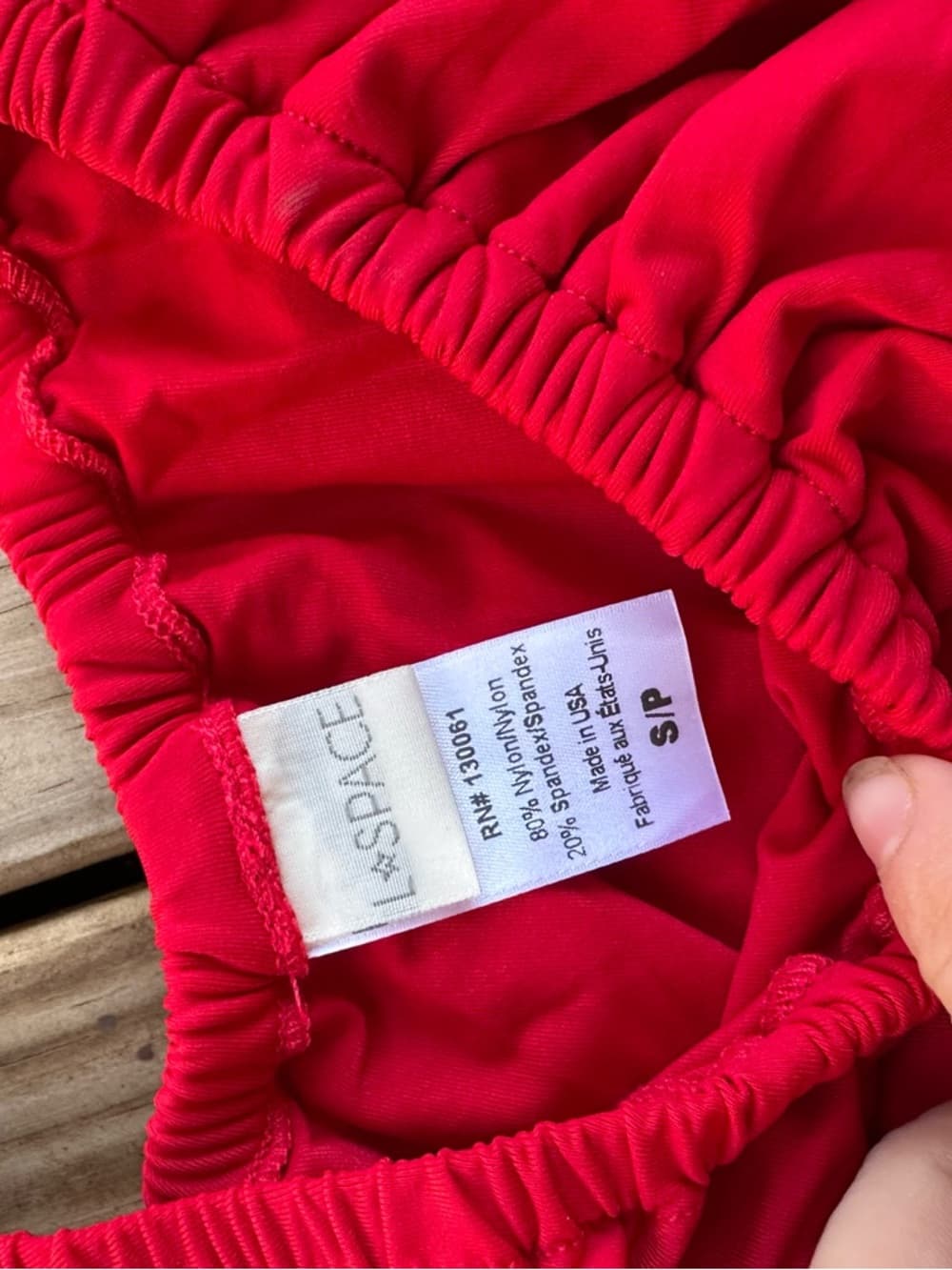 NWOT L*Space Hey Girl ruffle bikini top lipstick red - Thumbnail 2