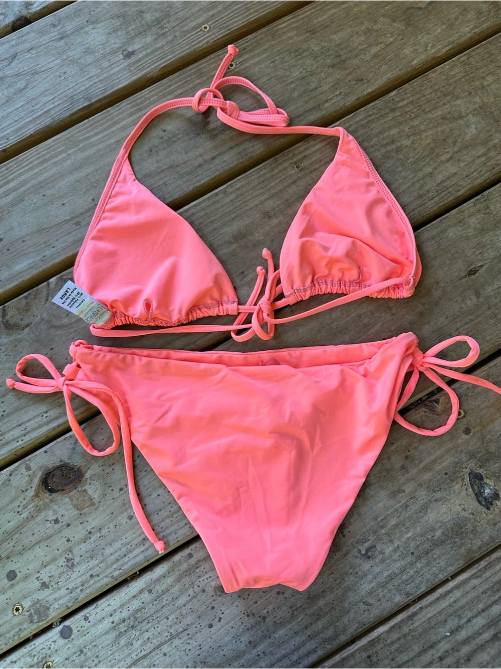 NWOT L*Space string bikini set coral large - Thumbnail 3