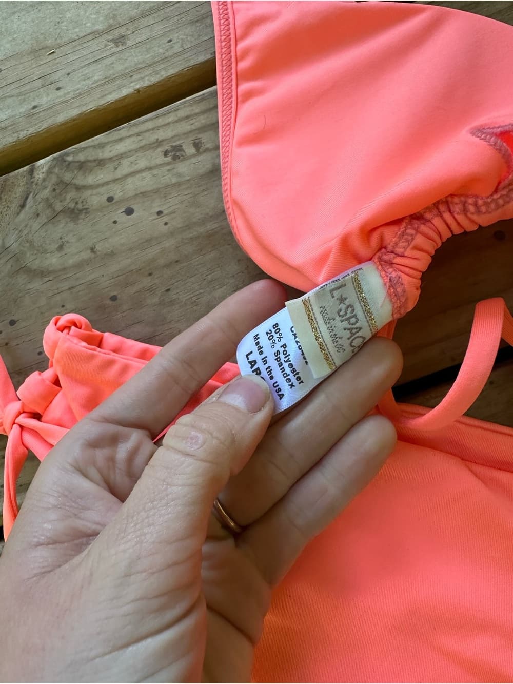NWOT L*Space string bikini set coral large - Thumbnail 4