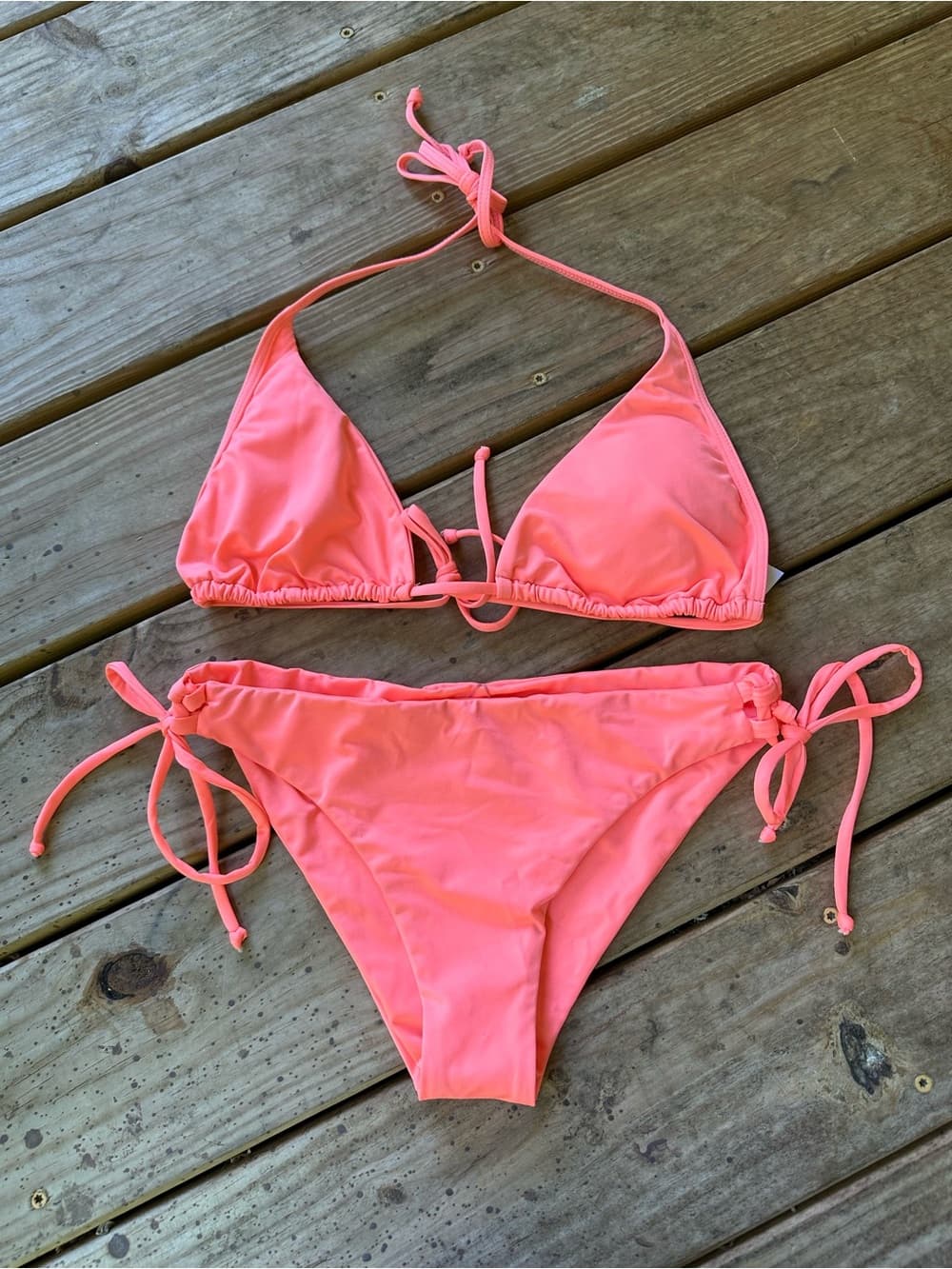 NWOT L*Space string bikini set coral large