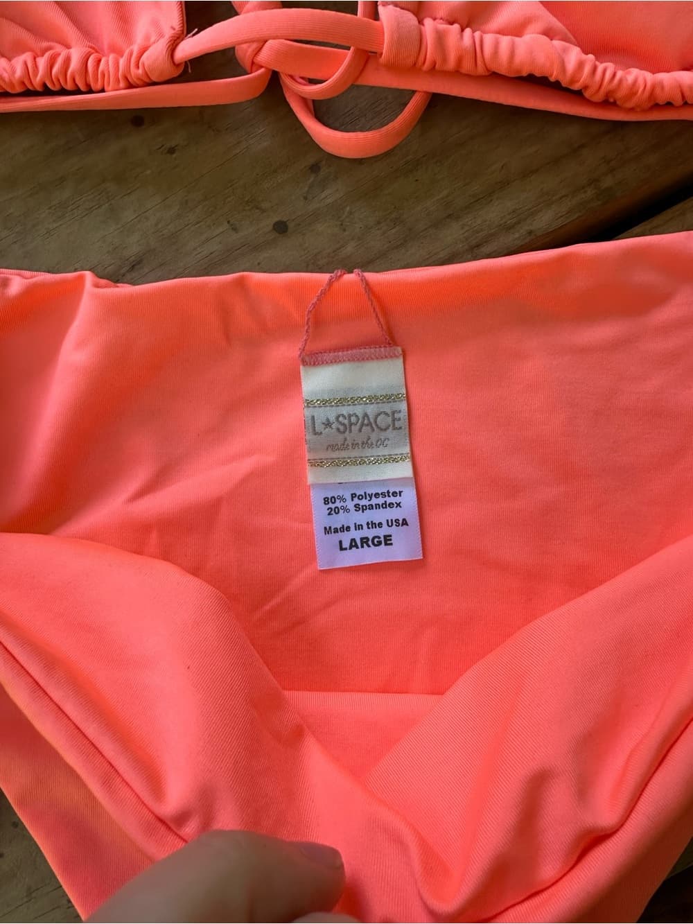 NWOT L*Space string bikini set coral large - Thumbnail 2