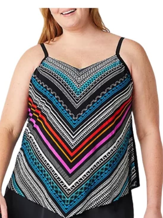 Trimshaper Concentric Corners Hank tankini top - Thumbnail 7