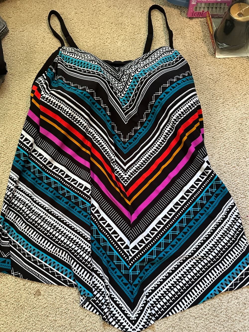 Trimshaper Concentric Corners Hank tankini top - Thumbnail 2