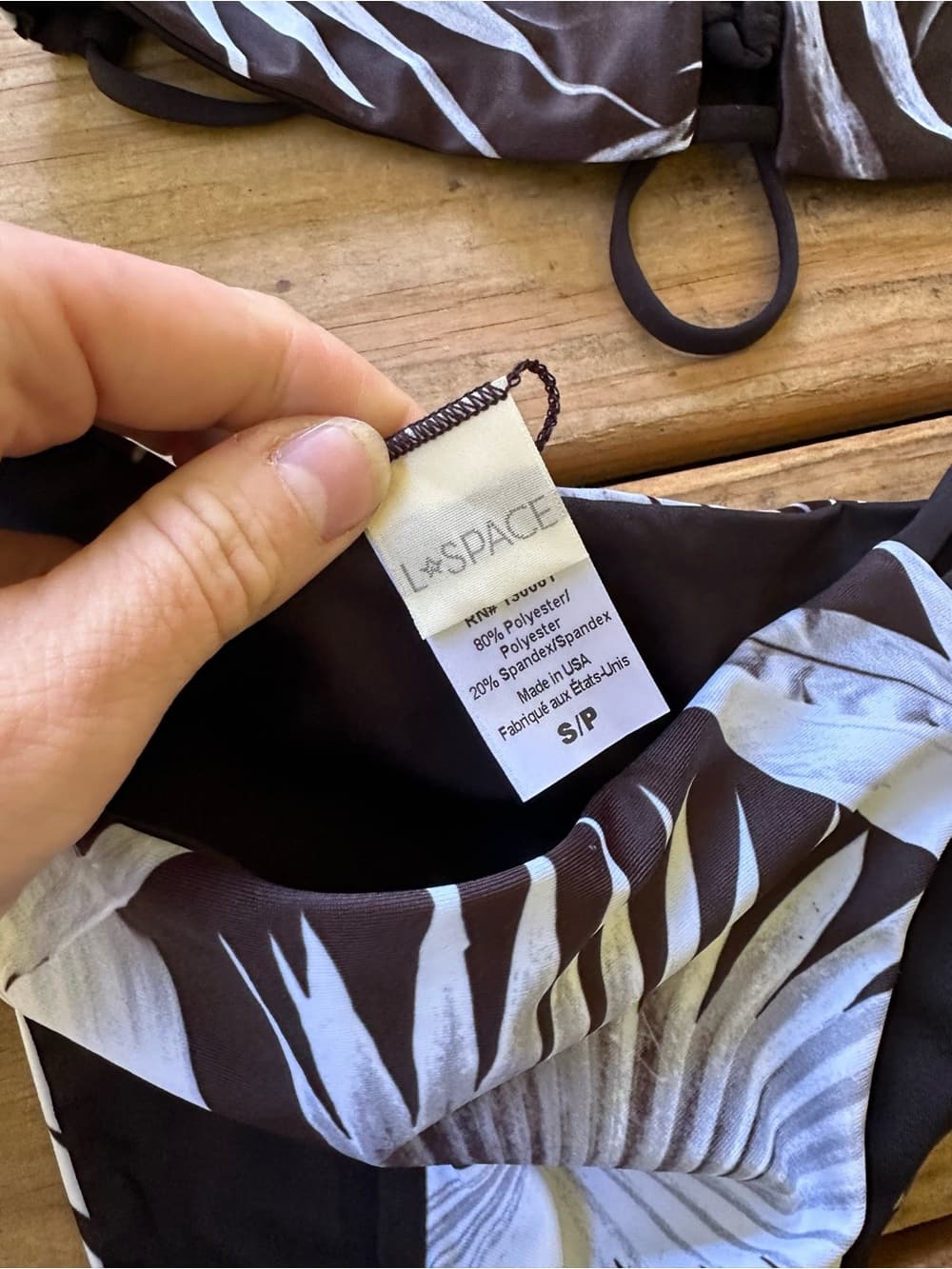 NWOT L*Space palm print low down bikini set - Thumbnail 2