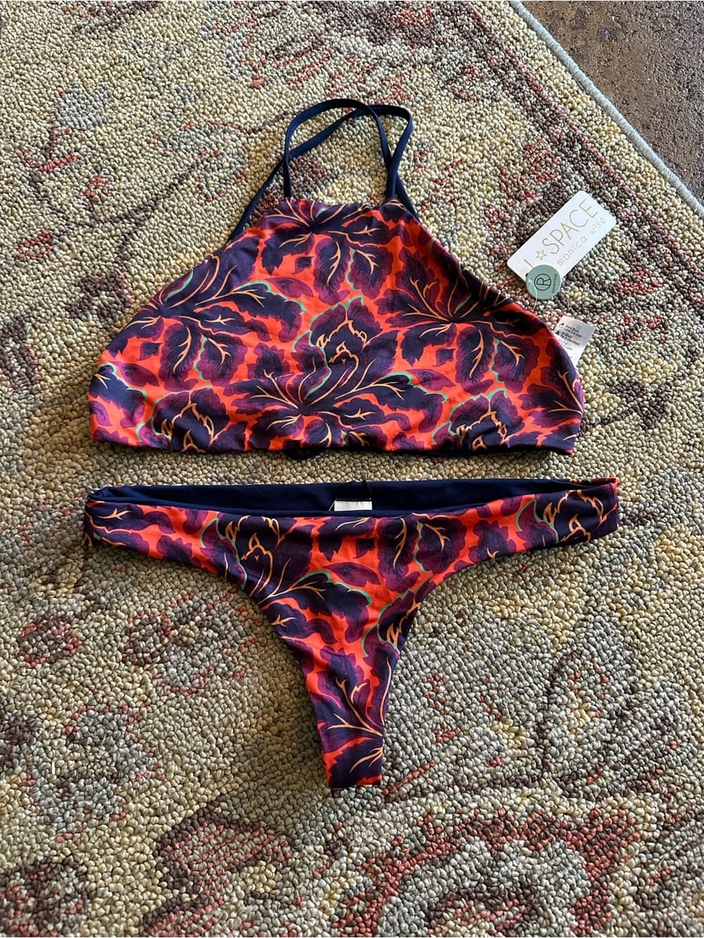 NWT L*Space Fleur Liberty Fabrics Luna Itsy Cut bikini set small