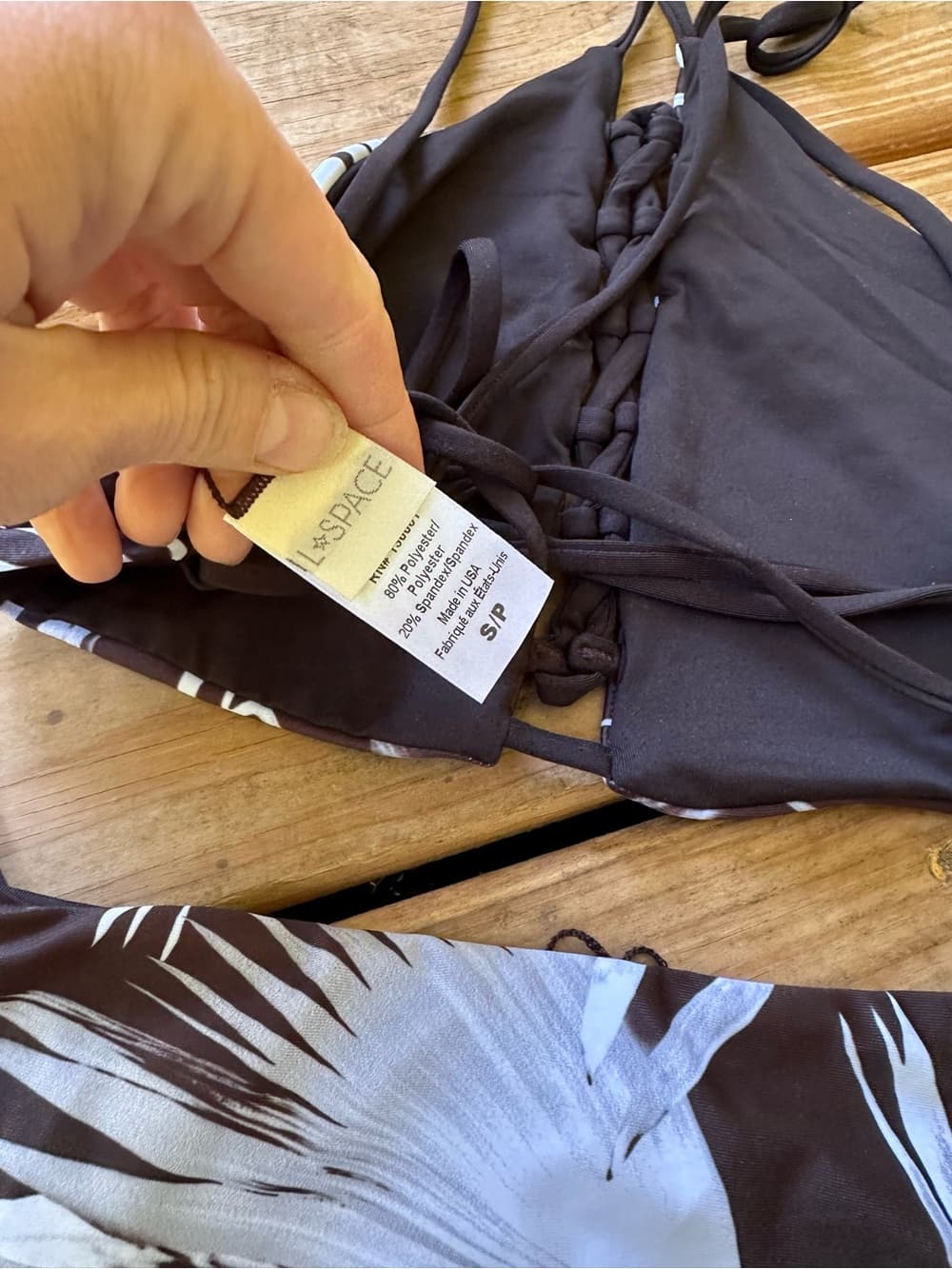NWOT L*Space palm print low down bikini set - Thumbnail 4