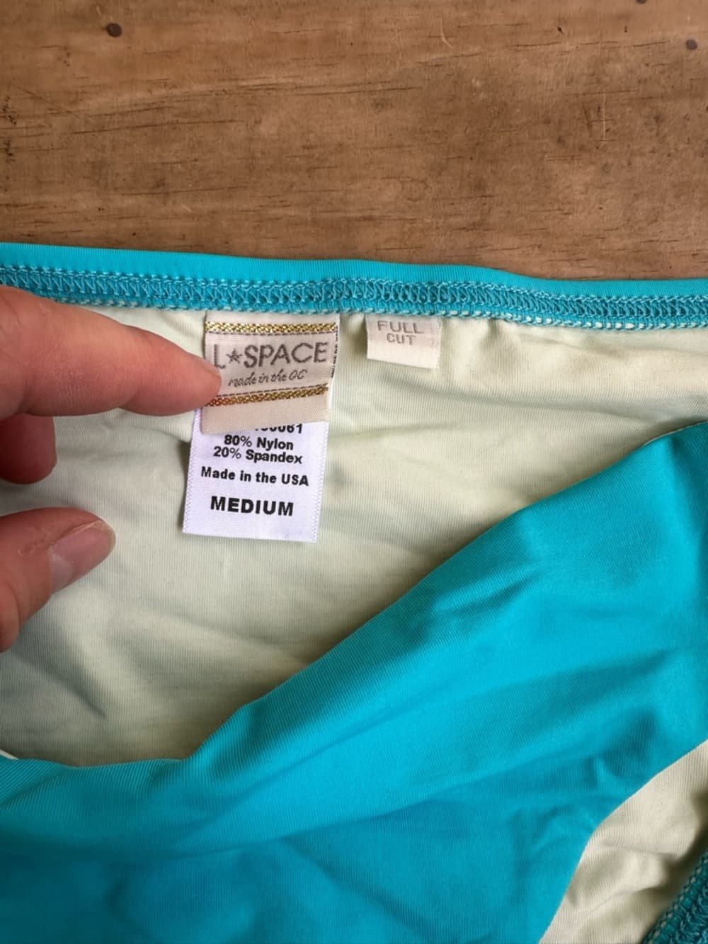 NWOT L*Space Low Down bikini bottoms turquoise - Thumbnail 3