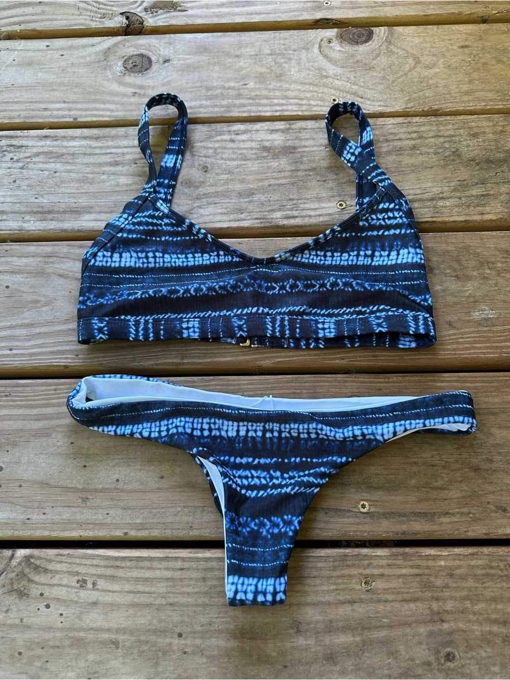 NWOT L*Space Lilly Tie Dye Itsy bikini set blue