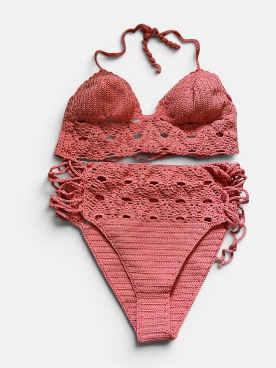 La Knitteria hand knit bikini set coral - Thumbnail 5