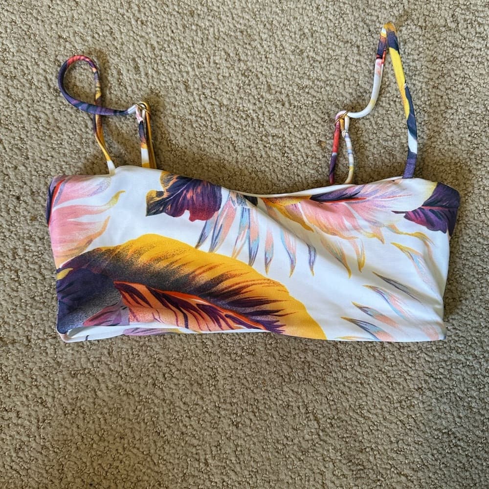 NWOT L*Space Rebel bikini top sunset palm