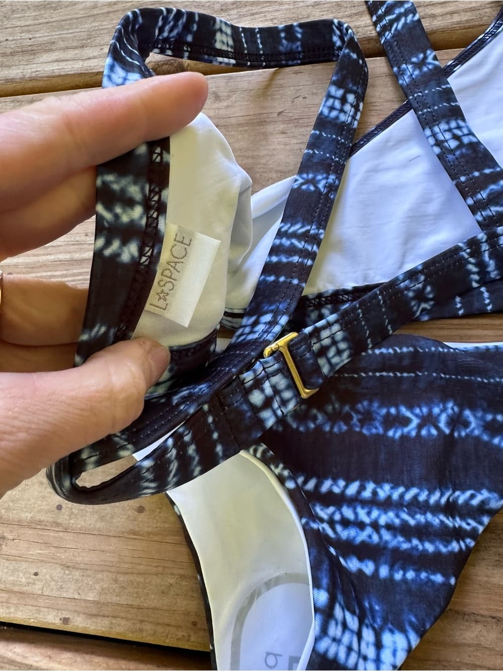 NWOT L*Space Lilly Tie Dye Itsy bikini set blue - Thumbnail 4