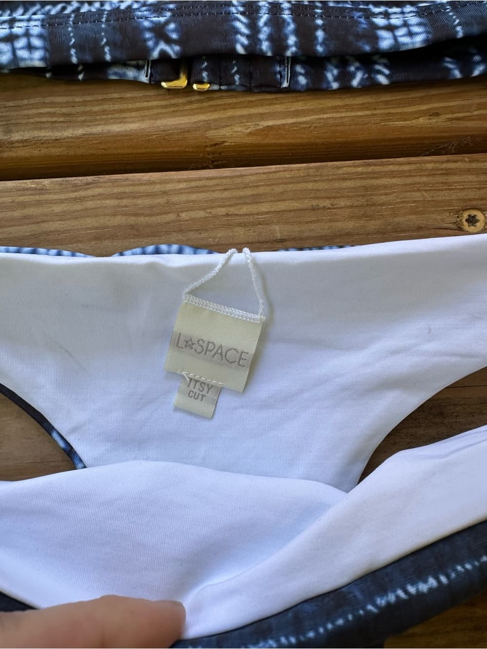 NWOT L*Space Lilly Tie Dye Itsy bikini set blue - Thumbnail 2